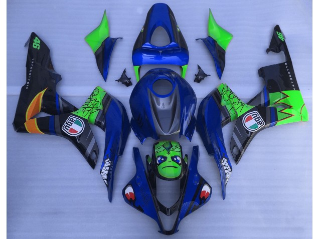 2007-2008 Requin Bleu & Vert CBR600RR Carénage Moto