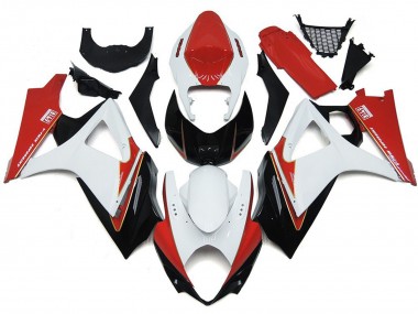 2007-2008 Rouge & Blanc Personnalisé Avec Noir GSXR 1000 Carénage Moto