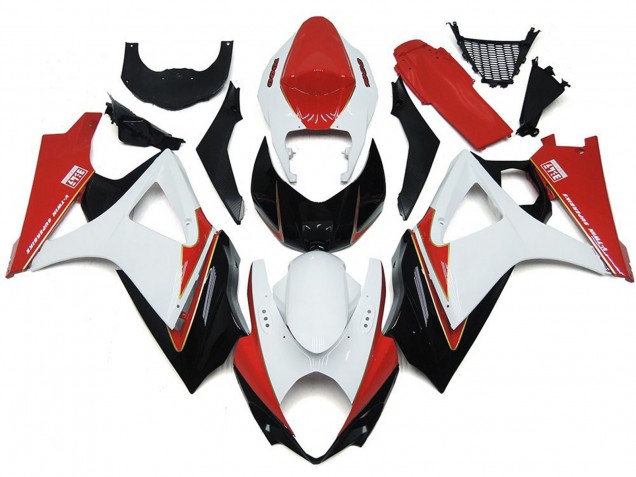 2007-2008 Rouge & Blanc Personnalisé Avec Noir GSXR 1000 Carénage Moto