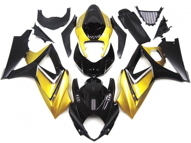 2007-2008 Style Personnalisé OEM Jaune Or GSXR 1000 Carénage Moto