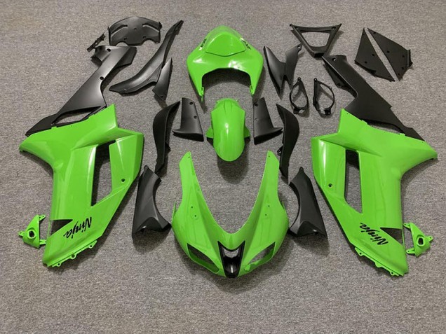 2007-2008 Vert Brillant & Noir Mat ZX6R Carénage Moto