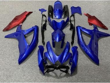 2008-2010 Bleu Foncé & Rouge GSXR 600-750 Carénage Moto