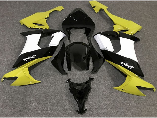 2008-2010 Jaune Brillant Noir & Blanc ZX10R Carénage Moto