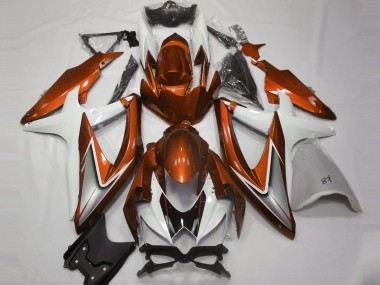 2008-2010 Orange Brillant & Blanc GSXR 600-750 Carénage Moto