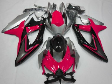 2008-2010 Rouge & Argent GSXR 600-750 Carénage Moto