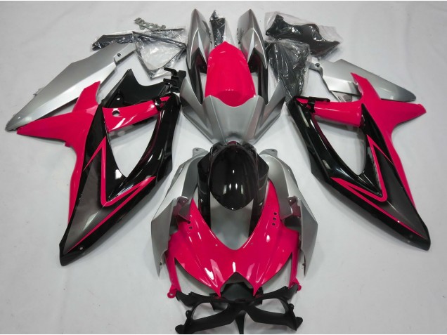 2008-2010 Rouge & Argent GSXR 600-750 Carénage Moto