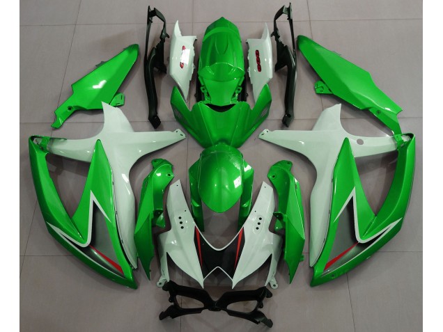 2008-2010 Vert Brillant & Blanc GSXR 600-750 Carénage Moto