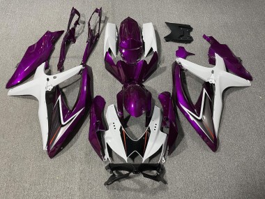 2008-2010 Violet Brillant & Blanc GSXR 600-750 Carénage Moto