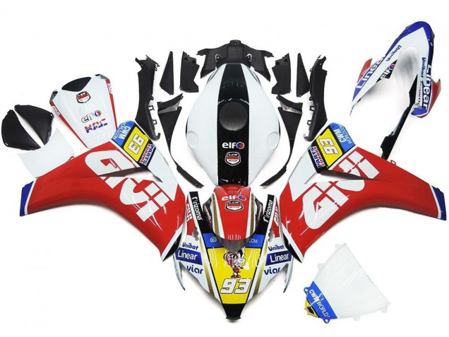 2008-2011 93 Chiffre Blanc & Rouge CBR1000RR Carénage Moto