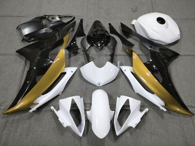 2008-2016 Personnalisé Or Noir & Blanc R6 Carénage Moto