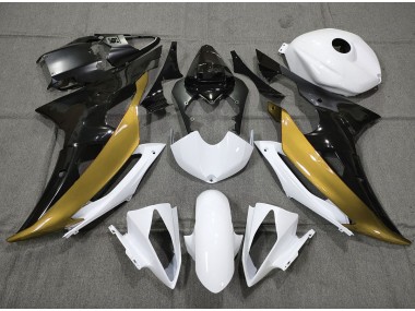 2008-2016 Personnalisé Or Noir & Blanc R6 Carénage Moto