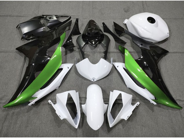 2008-2016 Vert Personnalisé Noir & Blanc R6 Carénage Moto