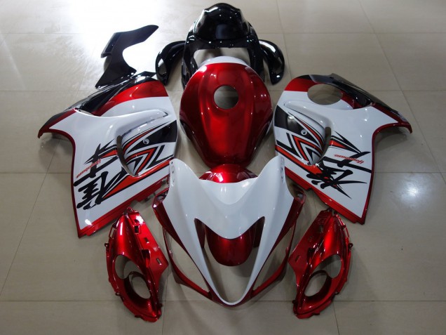 2008-2020 Design Rouge Brillant & Blanc GSXR 1300 Carénage Moto