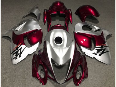 2008-2020 Rouge Brillant & Argent GSXR 1300 Carénage Moto