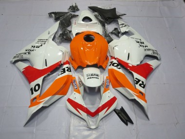 2009-2012 Orange Clair & Blanc Repsol CBR600RR Carénage Moto