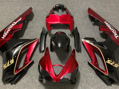 2009-2012 Rouge Brillant & Noir Daytona 675 Carénage Moto