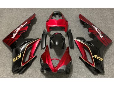 2009-2012 Rouge Brillant & Noir Daytona 675 Carénage Moto