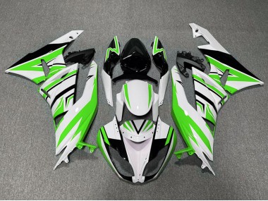 2009-2012 Zag Vert Blanc & Noir ZX6R Carénage Moto