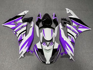 2009-2012 Zag Violet Blanc & Noir ZX6R Carénage Moto