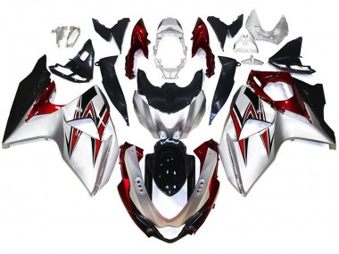 2009-2016 Argent Avec Des Reflets Rouges GSXR 1000 Carénage Moto