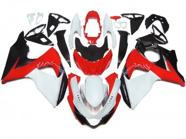 2009-2016 Rouge Brillant Avec Blanc & Noir GSXR 1000 Carénage Moto