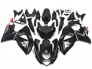 2009-2016 Style Rouge Noir Brillant Uni GSXR 1000 Carénage Moto