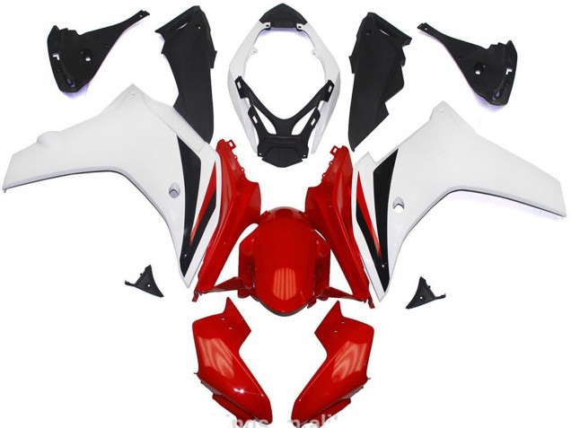 2011-2012 Brillant Rouge & Blanc CBR600F Carénage Moto