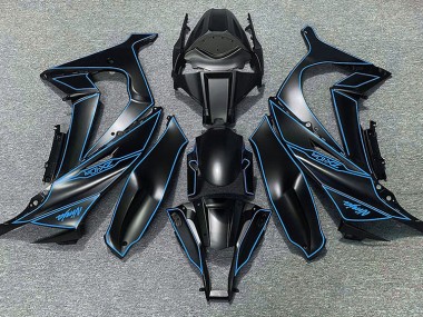 2011-2015 Doublure Noire Mate & Bleue ZX10R Carénage Moto