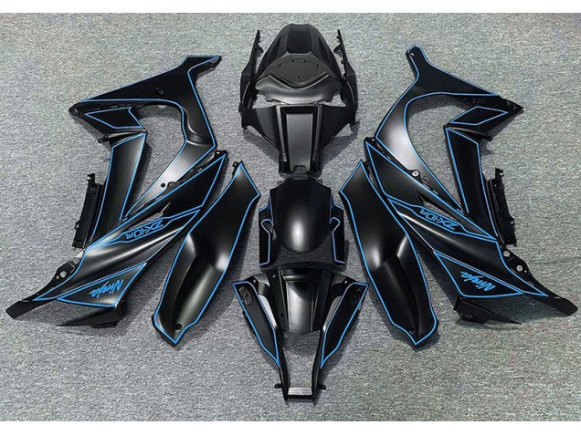 2011-2015 Doublure Noire Mate & Bleue ZX10R Carénage Moto