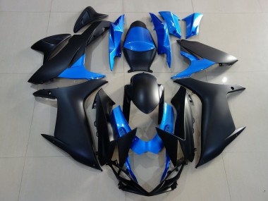 2011-2024 Noir Mat & Bleu Vif GSXR 600-750 Carénage Moto