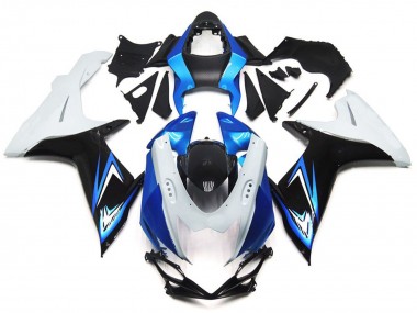 2011-2024 Style Bleu Clair & Blanc Brillant Avec Noir GSXR 600-750 Carénage Moto