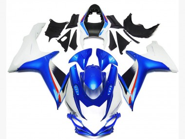 2011-2024 Style Bleu Profond & Blanc Brillant GSXR 600-750 Carénage Moto