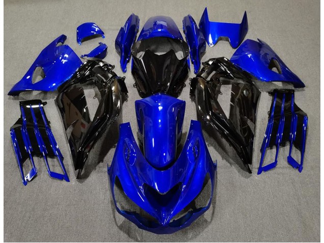 2012-2021 Bleu Brillant & Noir ZX14R Carénage Moto