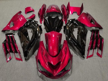 2012-2021 Rouge Brillant & Noir ZX14R Carénage Moto