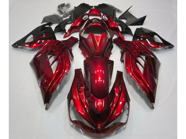 2012-2021 Rouge Feu Brillant ZX14R Carénage Moto