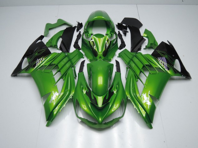 2012-2021 Vert Flamme ZX14R Carénage Moto