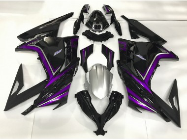 2013-2018 Noir Brillant & Violet Ninja 300 Carénage Moto