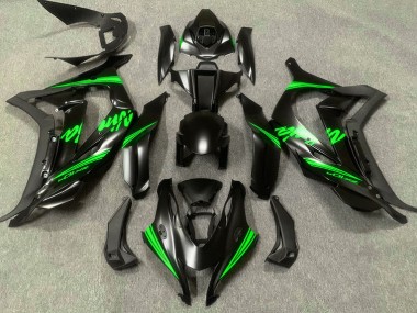 2016-2019 Noir Satiné & Vert ZX10R Carénage Moto