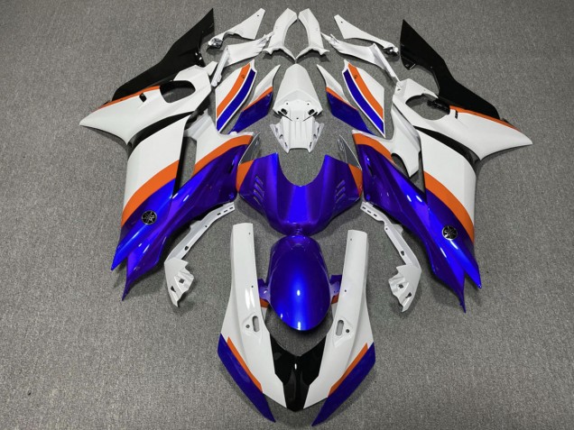 2017-2021 Bleu Profond & Orange R6 Carénage Moto