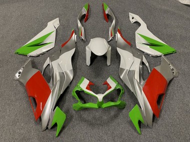 2019-2023 Personnalisé Rouge / Vert & Argent ZX6R Carénage Moto