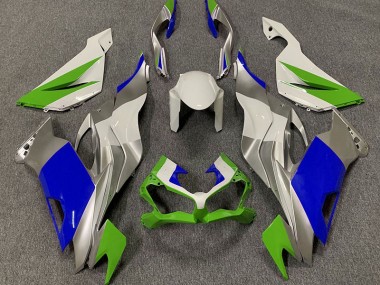 2019-2023 Vert Brillant Bleu & Argent ZX6R Carénage Moto